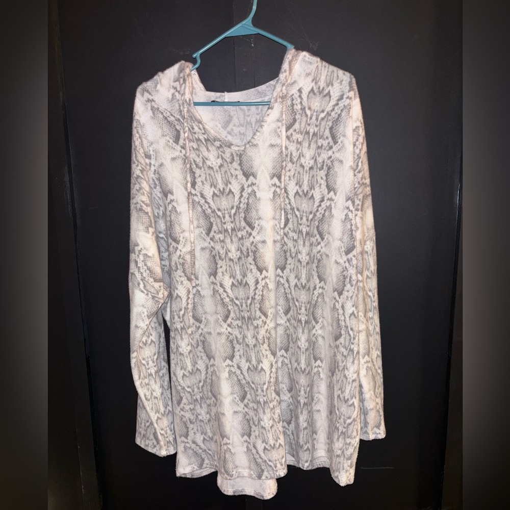 Women's Snake Print Hoodie Top